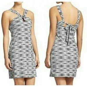 ATHLETA Womens Kiki Halter Swim Dress Cover Up Size Small Black White Beach